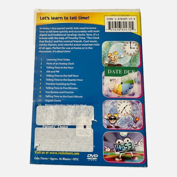 ROCK N LEARN: Telling Time DVD Good - Picture 4 of 4